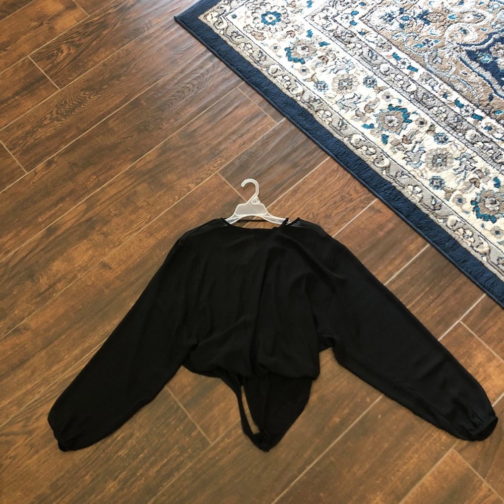 Sexy black long sleeve body suit
